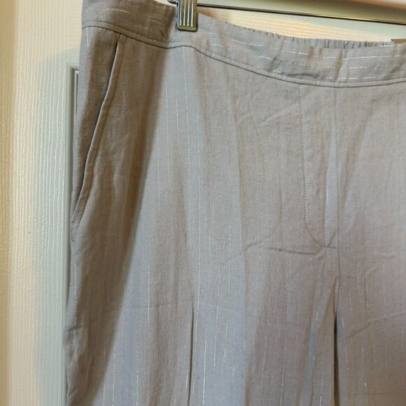 Chico's NEW Pants 2.5 Elasticized Waist Silver Pinstripe (Women's 14) - Picture 8 of 10